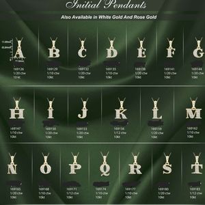 10 kt gold intial Pendents Diamond .
